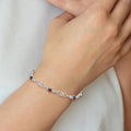 Genuine Red Garnet Diamond Sterling Silver Bracelet by Fine Color Jewels