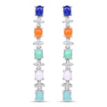 4.40 Carat Genuine Multi Stone .925 Sterling Silver Earrings by Bids.com