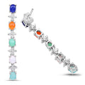 4.40 Carat Genuine Multi Stone .925 Sterling Silver Earrings by Bids.com