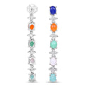 4.40 Carat Genuine Multi Stone .925 Sterling Silver Earrings by Bids.com
