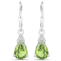 2.80 Carat Genuine Peridot and White Zircon .925 Sterling Silver Earrings by Bids.com