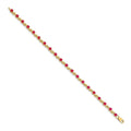 14k Gold Genuine Ruby Bracelet 2.8 Carats by Fine Color Jewels