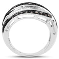 0.80 Carat Genuine Brown Diamond and White Diamond .925 Sterling Silver Ring by Bids.com