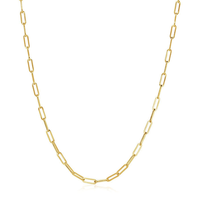 14K Yellow Gold Wide Paperclip Chain (3.3mm) by Bids.com