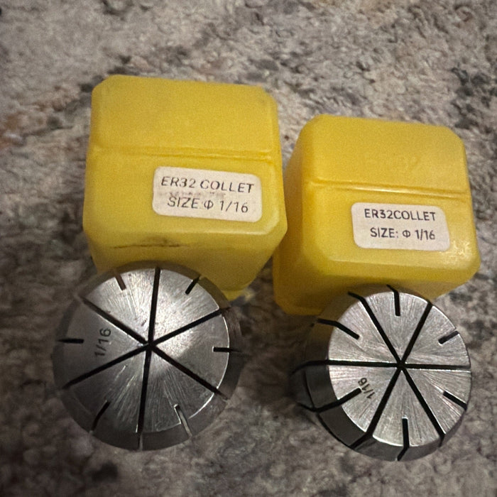 2) ER32 Collet 1/16” Precision CNC Milling Collets w/ Cases by Price Is Right Miami