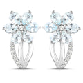 1.54 Carat Genuine Aquamarine and White Topaz .925 Sterling Silver Earrings by Bids.com