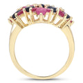 6.97 Carat Genuine Emerald, Blue Sapphire and Ruby .925 Sterling Silver Ring by Bids.com
