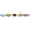 Oval Genuine Multi Stone Silver Bracelet