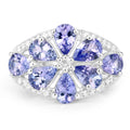 3.24 Carat Genuine Tanzanite and White Topaz .925 Sterling Silver Ring by Bids.com