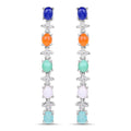 4.40 Carat Genuine Multi Stone .925 Sterling Silver Earrings by Bids.com