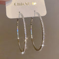 Women's Rhinestone Hoop Earrings – Large Stainless Steel Bling Hoops by DailySale