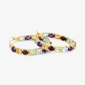 Multi colored Stone Hoop Earrings by Fine Color Jewels