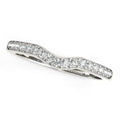 14k White Gold Curved Style Wedding Ring (1/4 cttw) by Bids.com
