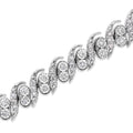 .925 Sterling Silver 2.0 Cttw Round-Cut Diamond "S" Link Bracelet (I-J Color, I3 Clarity) - 7.25" by Bids.com