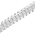 14K White Gold 5.0 Cttw Princess Cut Diamond 7" Invisible Set Wavy S-Link Tennis Bracelet (G-H Color, SI1-SI2 Clarity) by Bids.com