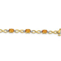 14K Gold Infinity Genuine Citrine and Diamond Bracelet by Fine Color Jewels