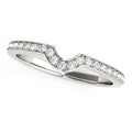 14k White Gold Modern Curved Prong Set Diamond Wedding Band (1/8 cttw) by Bids.com