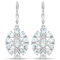 2.93 Carat Genuine Aquamarine and White Topaz .925 Sterling Silver Earrings by Avera Group