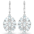 2.93 Carat Genuine Aquamarine and White Topaz .925 Sterling Silver Earrings by Bids.com