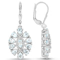 2.93 Carat Genuine Aquamarine and White Topaz .925 Sterling Silver Earrings by Avera Group