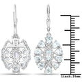 2.93 Carat Genuine Aquamarine and White Topaz .925 Sterling Silver Earrings by Bids.com