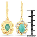2.36 Carat Genuine Emerald and White Topaz .925 Sterling Silver Earrings by Bids.com