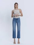 Romy Mid Rise Ankle Straight Jean by Boutique 23