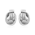 Polished Love Knot Earrings with Interlocking Rings in Sterling Silver by Bids.com