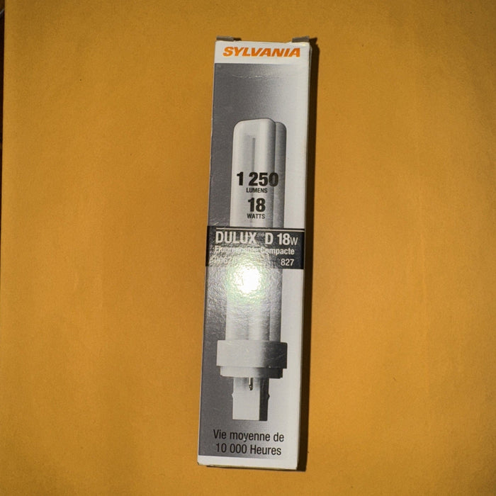 Sylvania CF18DD/827 T4 CFL 2-Pin G24d-2 Base 18-Watt Compact Fluorescent New by Price Is Right Miami