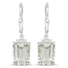 7.23 Carat Genuine Green Amethyst and White Topaz .925 Sterling Silver Earrings