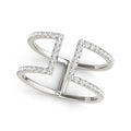 14k White Gold Modern Dual Band Style Diamond Ring (1/2 cttw) by Bids.com