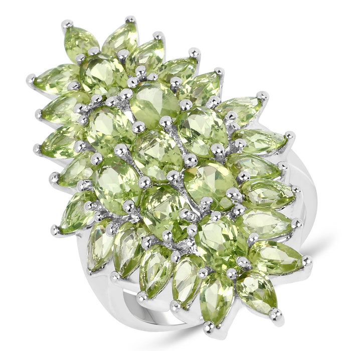 8.89 Carat Genuine Peridot .925 Sterling Silver Ring by Bids.com