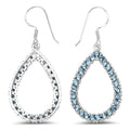4.32 Carat Genuine London Blue Topaz .925 Sterling Silver Earrings by Bids.com