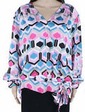 I-N-C Womens Plus Honeycomb Wrap Blouse, Pink, 3X by Vanessa Jane