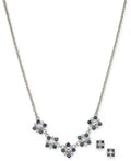 Charter Club Silver-Tone Crystal Cluster Collar Necklace and Stud Earrings Set by Vanessa Jane