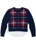 Tommy Hilfiger Girls Cotton Plaid Peplum Sweater, Size 5 by Vanessa Jane