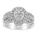 10K White Gold Round Cut Diamond Teardrop Ring (1/2 Cttw, H-I Color, SI2-I1 Clarity) - Size 6-1/2 by Bids.com
