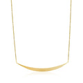 14k Yellow Gold Necklace with Polished Curved Bar Pendant by Bids.com