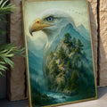 Eagle Over The Canyon Double Exposure Wall Art by Tailored Canvases