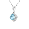 Earrings and Necklace Natural Cushion Blue Topaz Jewelry Sets by Fine Color Jewels