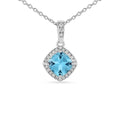 Earrings and Necklace Natural Cushion Blue Topaz Jewelry Sets by Fine Color Jewels