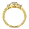 10K Yellow Gold Three Stone Diamond Band Ring (1.00 cttw, J-K Color, I2-I3 Clarity) by Bids.com