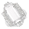 9.77 Carat Genuine Crystal Quartz & White Topaz .925 Sterling Silver Ring by Bids.com
