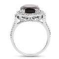 5.80 Carat Genuine Smoky Quartz & White Topaz .925 Sterling Silver Ring by Bids.com