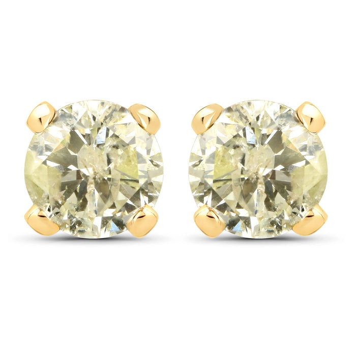 1.02 Carat Genuine LB Diamond 14K Yellow Gold Earrings by Bids.com