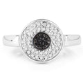 0.20 Carat Genuine Black Diamond and White Diamond .925 Sterling Silver Ring by Bids.com