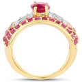4.23 Carat Glass Filled Ruby and White Topaz .925 Sterling Silver Ring by Bids.com