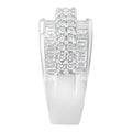 14K White Gold Round and Baguette Diamond Ring (1 1/2 Cttw, F-G Color, SI1-SI2 Clarity) - Size 6-3/4 by Bids.com