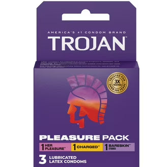 Trojan Pleasure Pack 3 Lubricated Latex Condoms by Pasteur Pharmacy