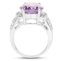 8.98 Carat Genuine Amethyst & White Topaz .925 Sterling Silver Ring by Bids.com